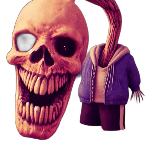 mask, jacket, staff, creature transparent PNG cut-out