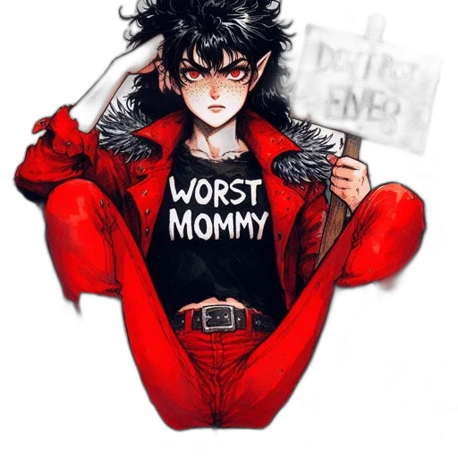 jacket, comic book art, anime, watercolor transparent PNG cut-out