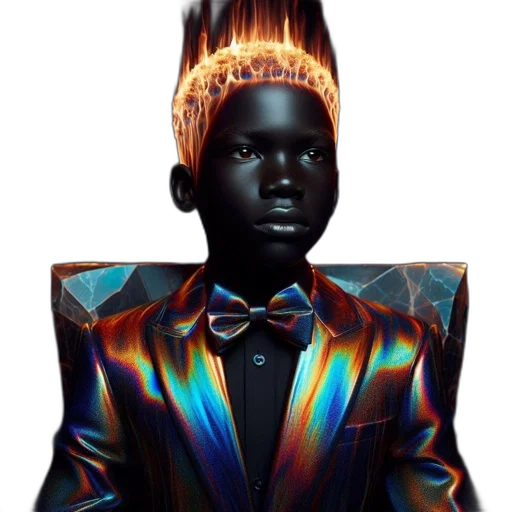 crown, jacket, hair, face transparent PNG cut-out