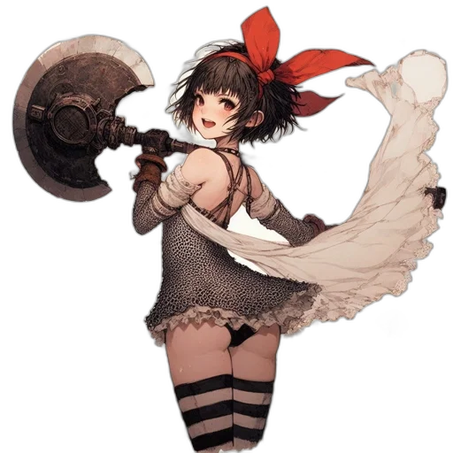 weapon, staff, hat, dress transparent PNG cut-out