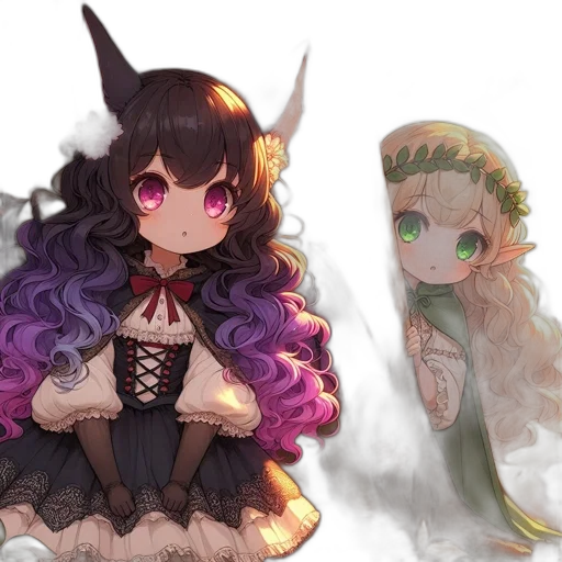 dress, dragon, staff, crown transparent PNG cut-out