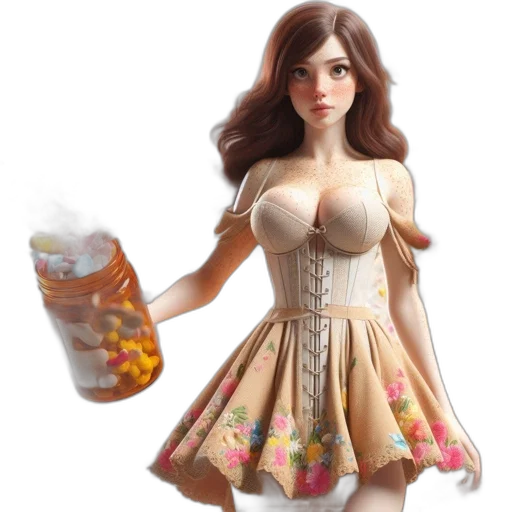 dress, 3d render, concept art, fantasy art transparent PNG cut-out