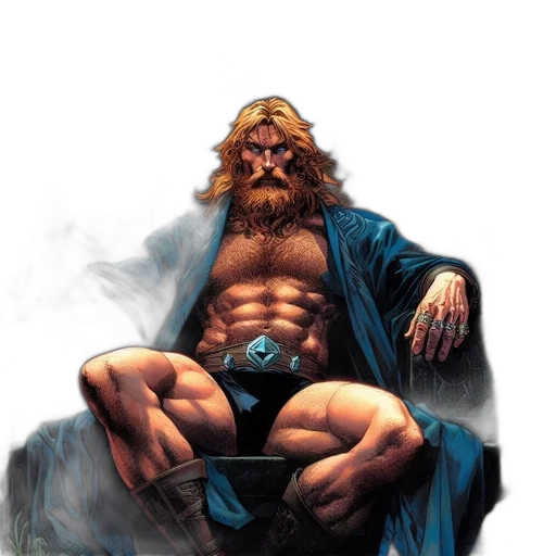 comic book art, concept art, fantasy art, blue transparent PNG cut-out