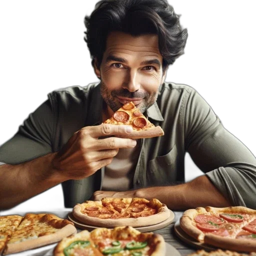 food, photorealistic, man, dark transparent PNG cut-out