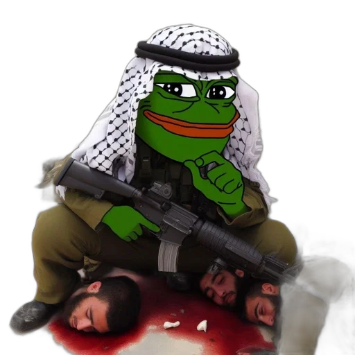weapon, face, pepe, frog transparent PNG cut-out