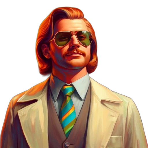 jacket, face, staff, concept art transparent PNG cut-out