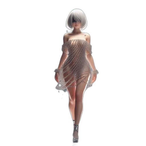 dress, jewelry, 3d render, concept art transparent PNG cut-out