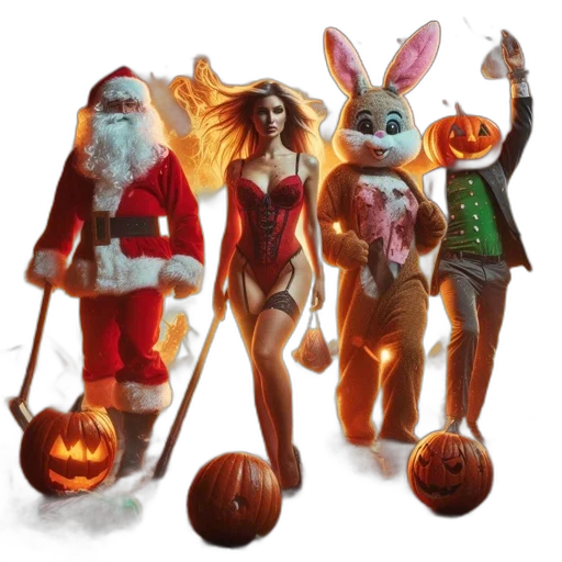concept art, fantasy art, festive, yet transparent PNG cut-out