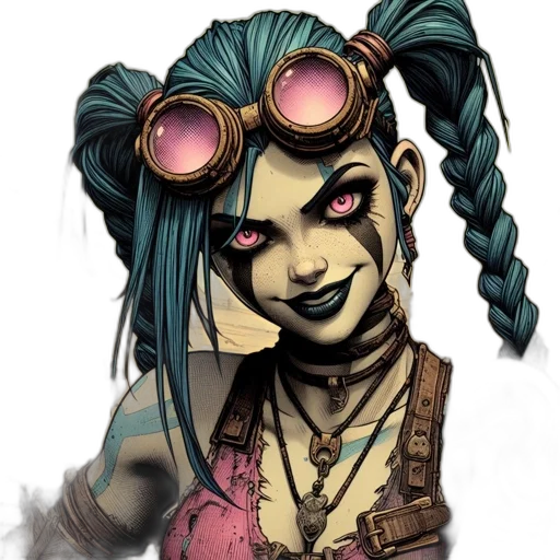 face, comic book art, concept art, cyberpunk transparent PNG cut-out