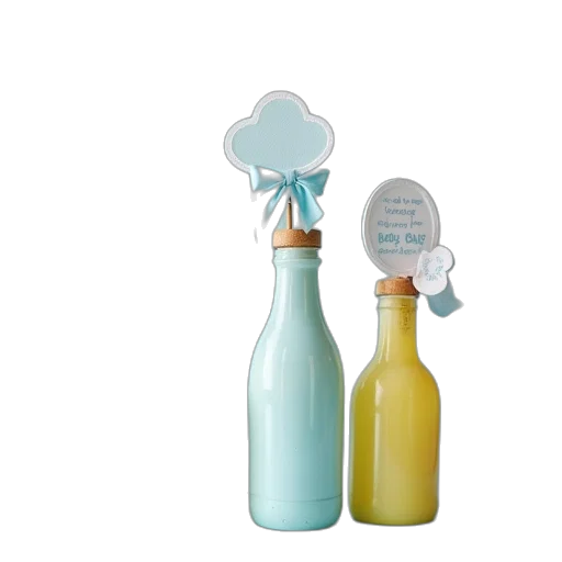 bottle, pastel, blue, baby transparent PNG cut-out
