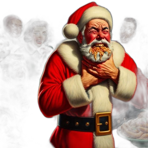 festive, scene, santa, claus transparent PNG cut-out