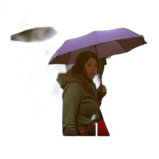 umbrella, jacket, hat, staff transparent PNG cut-out