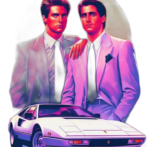 car, jacket, vaporwave, concept art transparent PNG cut-out