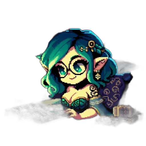 staff, creature, pixel art, fantasy art transparent PNG cut-out