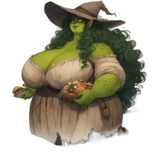 dress, staff, creature, concept art transparent PNG cut-out
