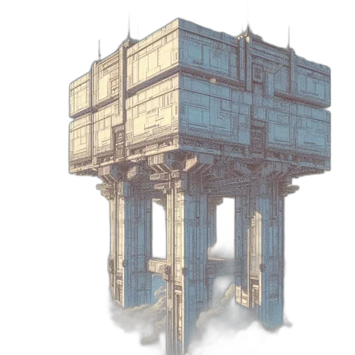 building, robot, furniture, concept art transparent PNG cut-out