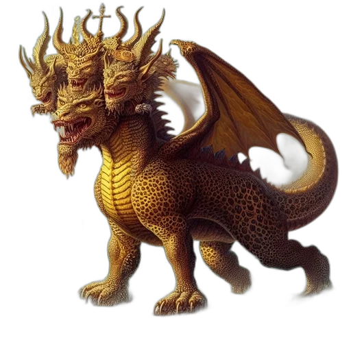 dragon, animal, creature, staff transparent PNG cut-out