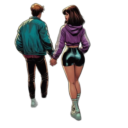 jacket, comic book art, concept art, watercolor transparent PNG cut-out