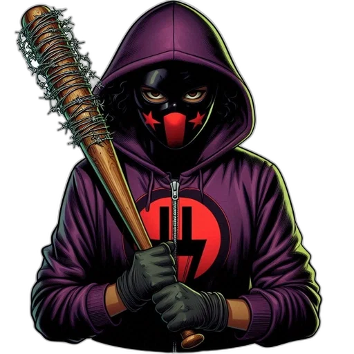 staff, jacket, weapon, mask transparent PNG cut-out