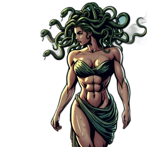 comic book art, concept art, fantasy art, green transparent PNG cut-out
