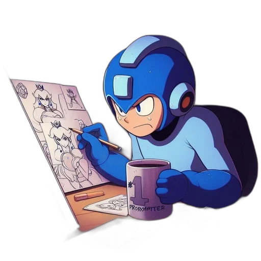 robot, face, creature, comic book art transparent PNG cut-out