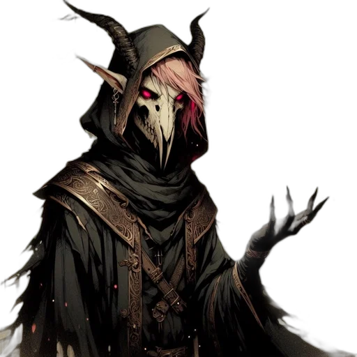 mask, staff, face, creature transparent PNG cut-out