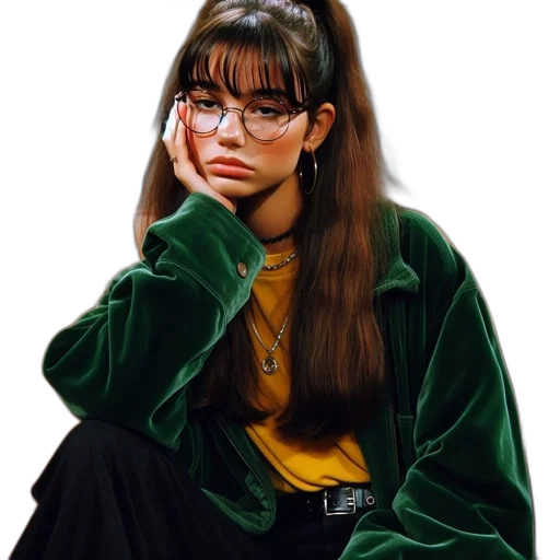 jacket, face, creature, dress transparent PNG cut-out