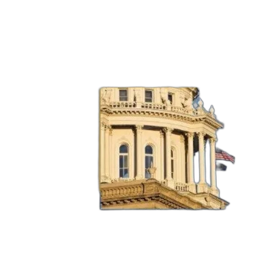 building, crown, staff, 3d render transparent PNG cut-out