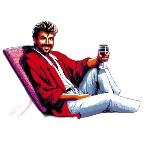 jacket, vaporwave, pixel art, concept art transparent PNG cut-out