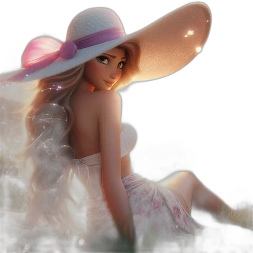 hat, dress, creature, 3d render transparent PNG cut-out