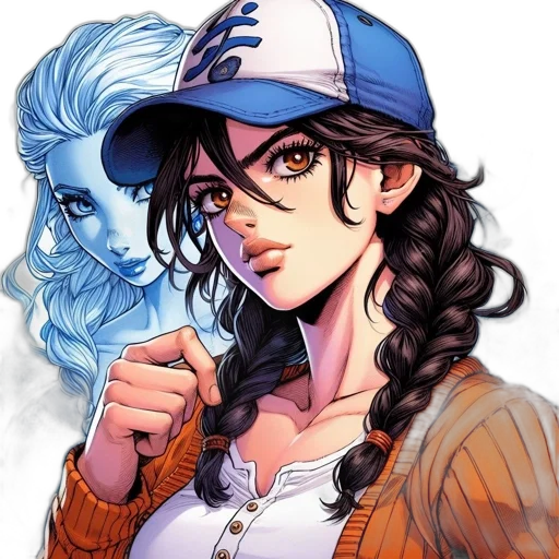 face, comic book art, anime, fantasy art transparent PNG cut-out
