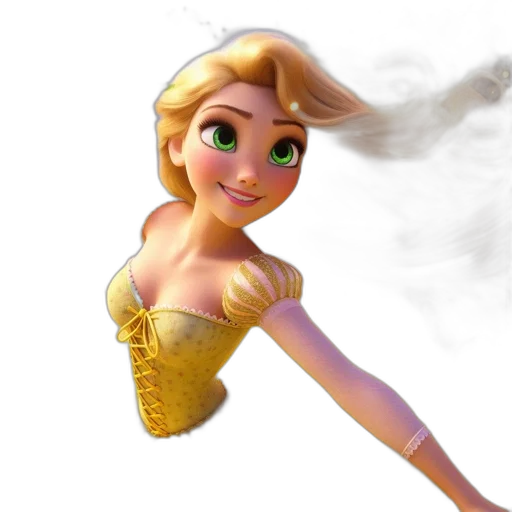 dress, staff, face, 3d render transparent PNG cut-out