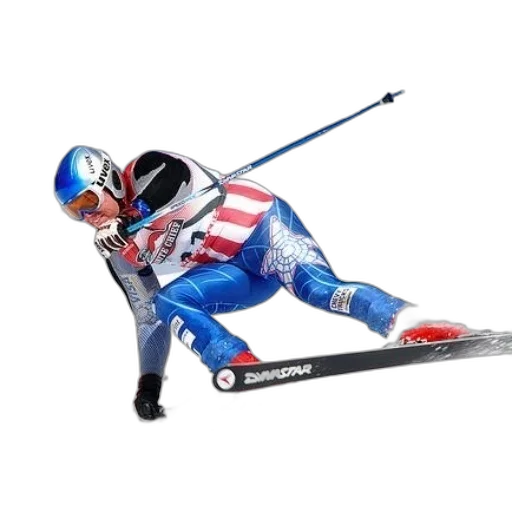 skier, wearing, patriotic, outfit transparent PNG cut-out