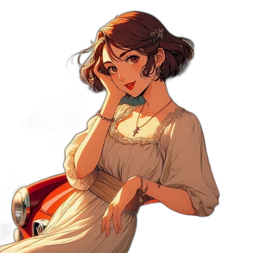 dress, staff, weapon, robot transparent PNG cut-out