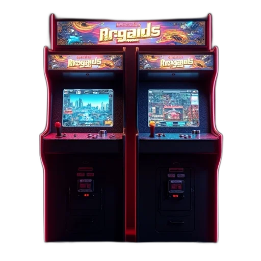 3d render, retro, arcade, machine transparent PNG cut-out
