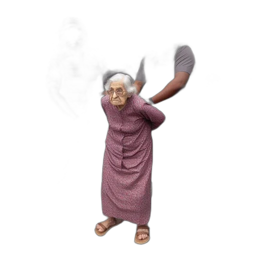 dress, mask, staff, creature transparent PNG cut-out