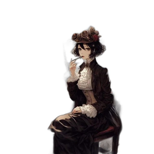 dress, hat, staff, crown transparent PNG cut-out