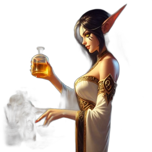 dress, dragon, bottle, fantasy art transparent PNG cut-out