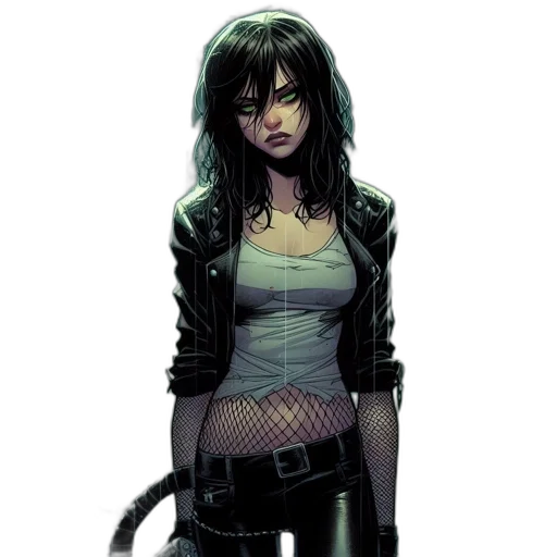 jacket, comic book art, concept art, cyberpunk transparent PNG cut-out