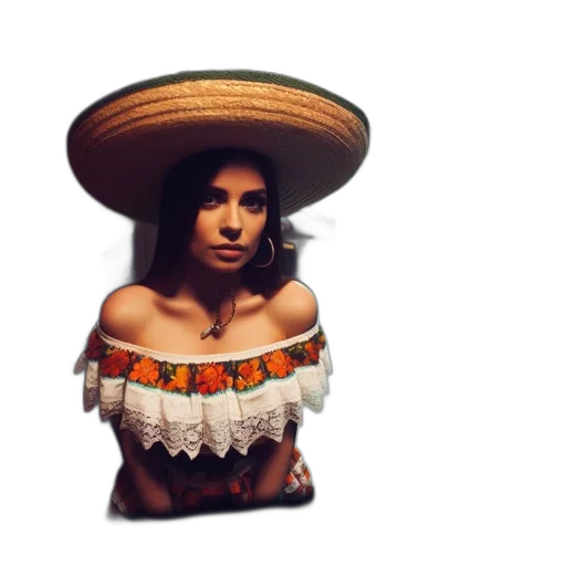 hat, dress, hair, face transparent PNG cut-out