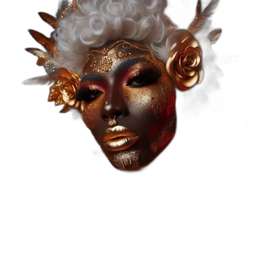 mask, crown, face, staff transparent PNG cut-out