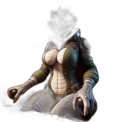dragon, mask, creature, jacket transparent PNG cut-out
