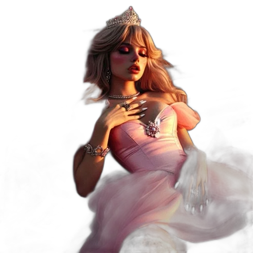 dress, crown, jewelry, concept art transparent PNG cut-out