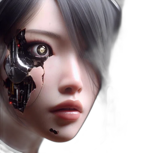 robot, face, mask, cyberpunk transparent PNG cut-out