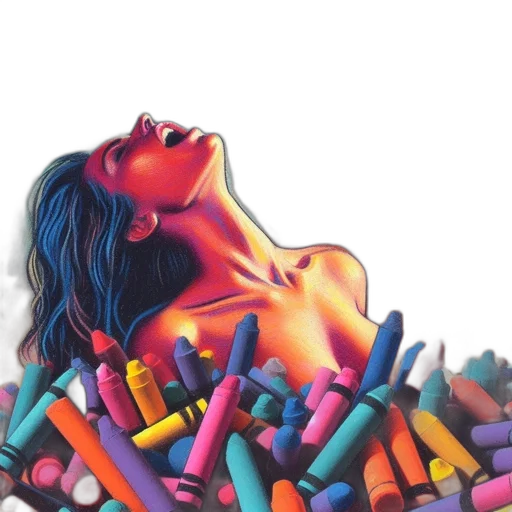 photorealistic, oil painting, comic book art, vaporwave transparent PNG cut-out
