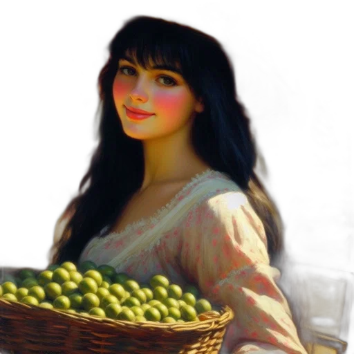food, face, dress, oil painting transparent PNG cut-out