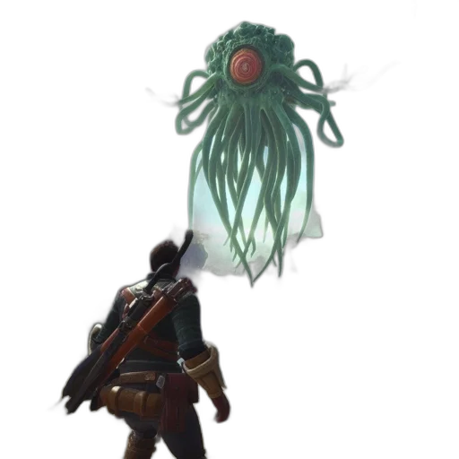 creature, weapon, staff, crown transparent PNG cut-out