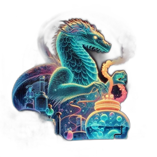 dragon, staff, creature, fantasy art transparent PNG cut-out