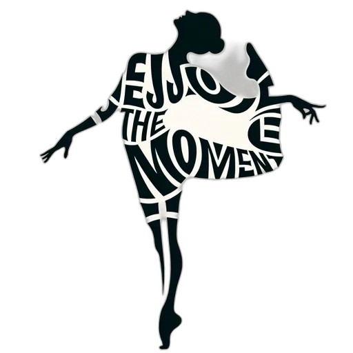 cartoon, typographic, dancer, shape transparent PNG cut-out