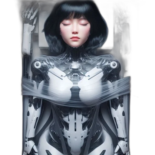 robot, dress, jacket, face transparent PNG cut-out